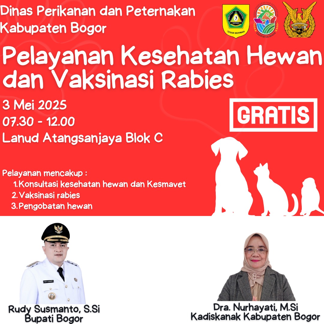 Hadirilah Pelayanan Kesehatan Hewan dan Vaksinasi Rabies (Gratis)